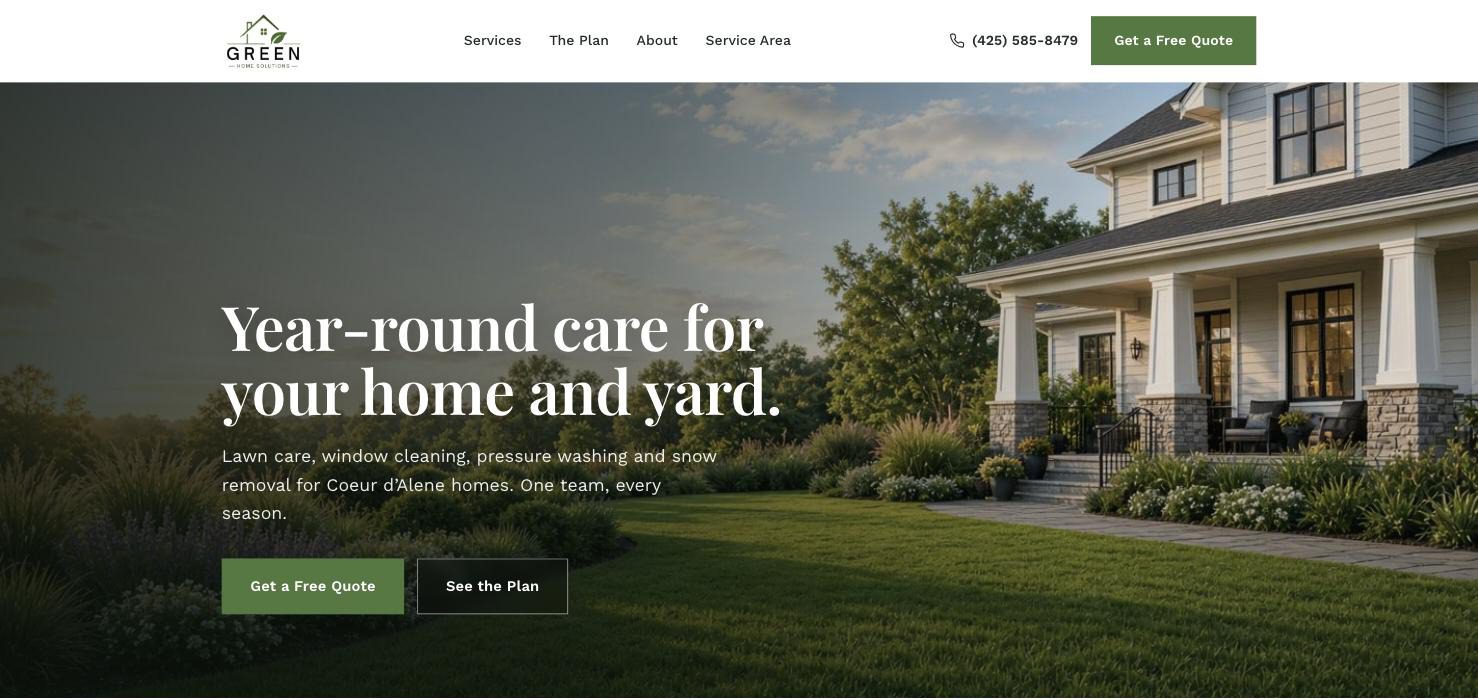 Green Home Solutions website homepage